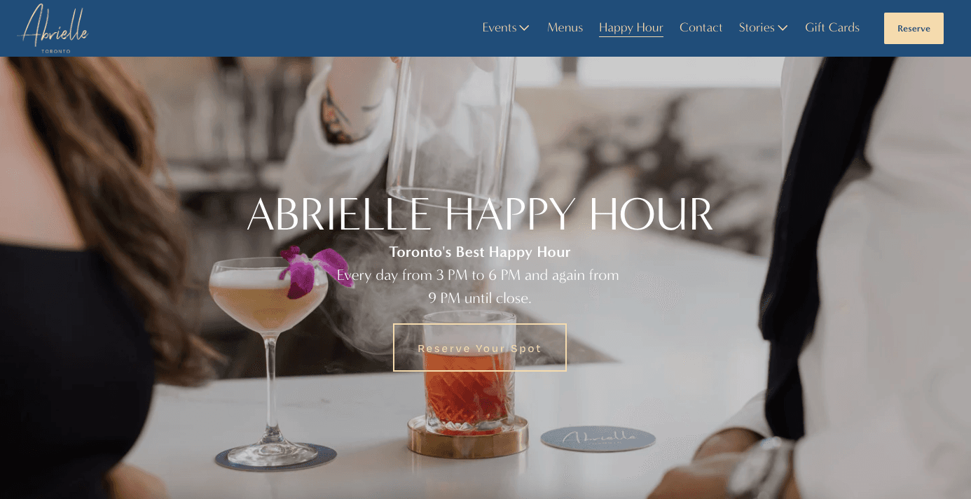 Abrielle - Happy Hour page